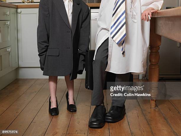 children dressed as business people - oversized object stock pictures, royalty-free photos & images