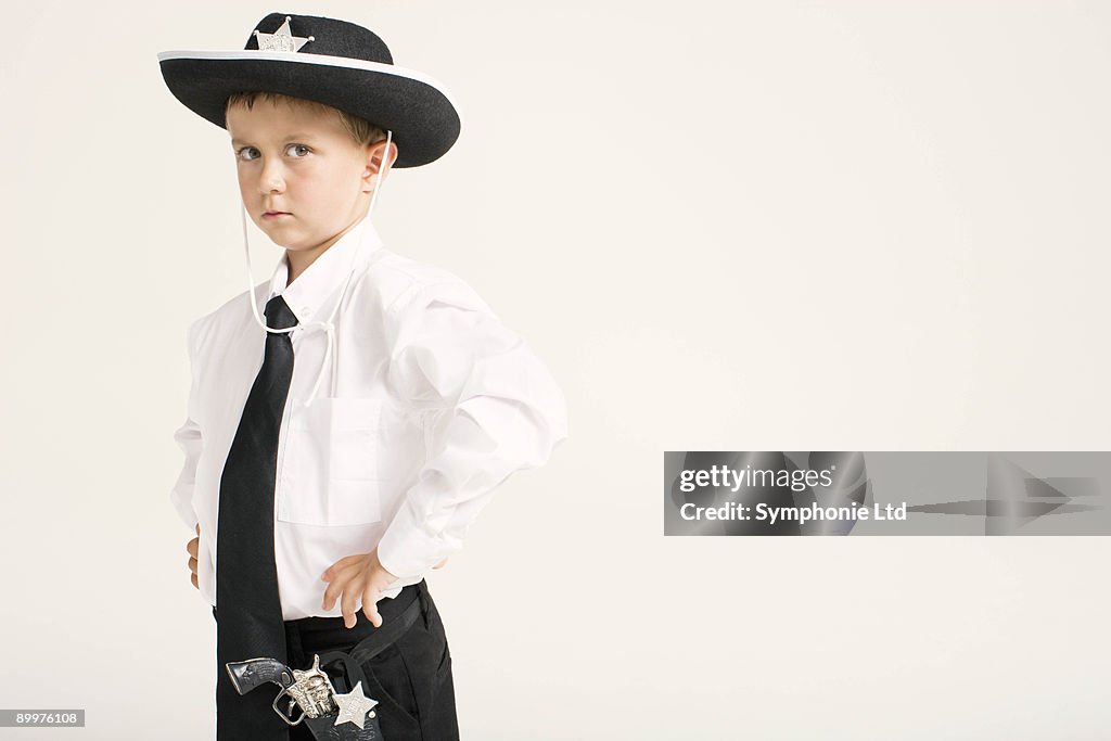 Party boy dressed as sheriff