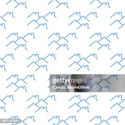 Blue Rooftops Seamless Pattern Blue Rooftops Seamless Pattern