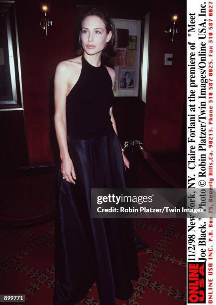 New York, NY. Claire Forlani at the premiere of her new movie, "Meet Joe Black."