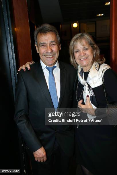 Father Of Laurent Gerra ,Nanou Gerra and Mother of Laurent Gerra, Nicole Gerra Celebrate Laurent Gerra Birthday at L'Olympia on December 29, 2017 in...