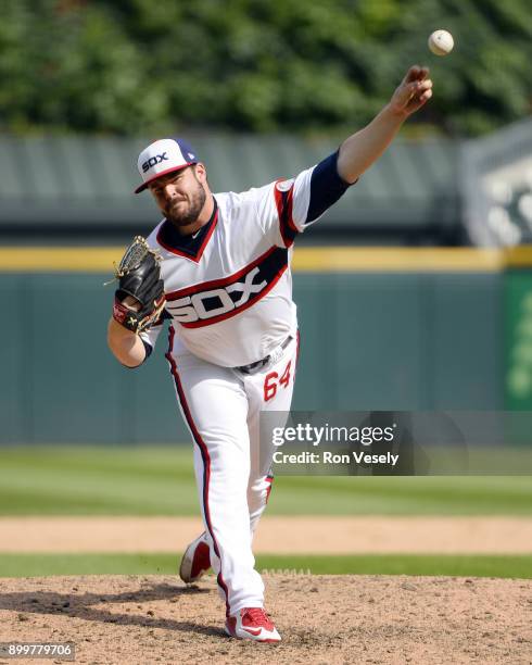 David Holmberg of the Chicago White Sox pitches against the Seattle Mariners on July 16, 2017 at Guaranteed Rate Field in Chicago, Illinois.