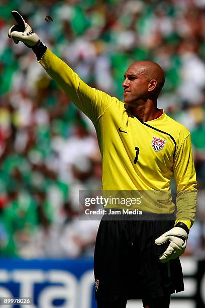 S goalkeeper Timothy Howard during the FIFA World Cup 2010 Qualifier match against Mexico at the Azteca Stadium on August 12, 2009 in Mexico City,...