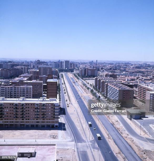 Madrid in the sixties. Castellana avenue.