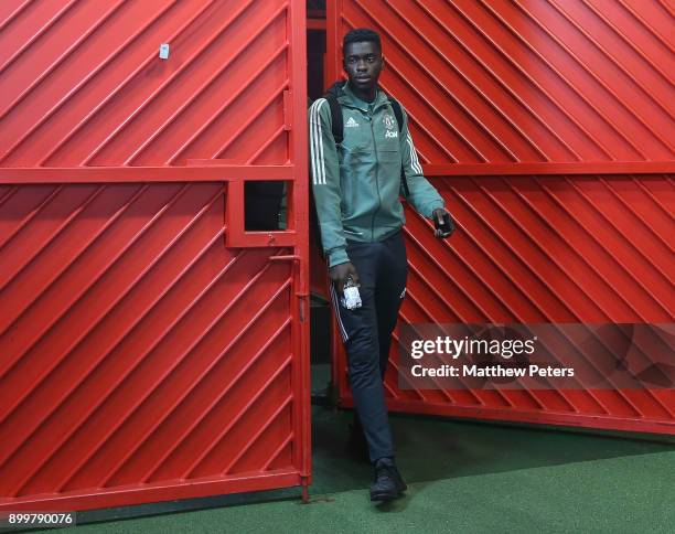 Axel Tuanzebe of Manchester United arrives ahead of the Premier League match between Manchester United and Southampton at Old Trafford on December...