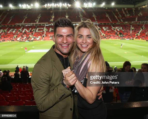 Strictly Come Dancing finalists Aljaz Skorjanec and Gemma Atkinson pose ahead of the Premier League match between Manchester United and Southampton...