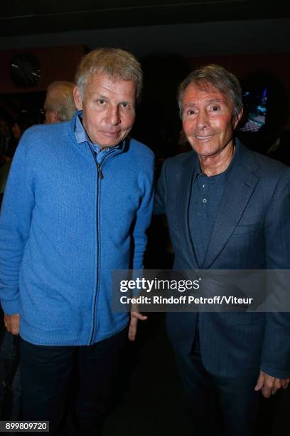 Patrick Poivre D'Arvor and Francis Veber attend "Laurent Gerra sans Moderation" Show at L'Olympia on December 28, 2017 in Paris, France.