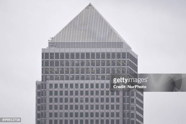 One Canada Square buinding is pictured at Canary Wharf, London on December 30, 2017. One Canada Square, is the second tallest building in the United...
