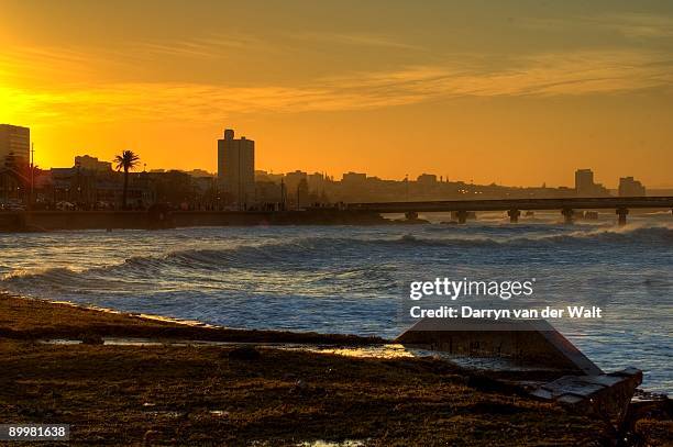 storm surge at sunset - port elizabeth stock pictures, royalty-free photos & images