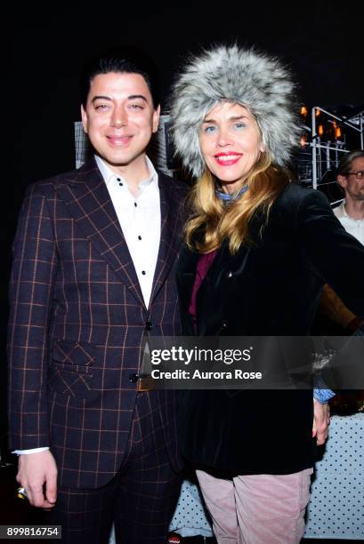 Malan Breton and Debbie Dickinson attend Tracy Stern hosts holiday party at private townhouse in Hell's Kitchen at Private Residence on December 14,...