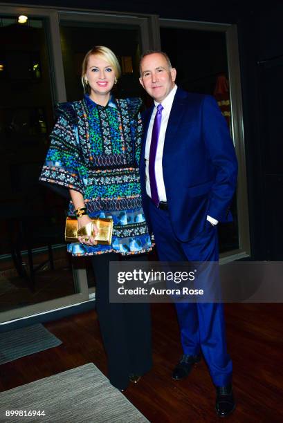 Lana Smith and Dionisio Fontana attend Tracy Stern hosts holiday party at private townhouse in Hell's Kitchen at Private Residence on December 14,...