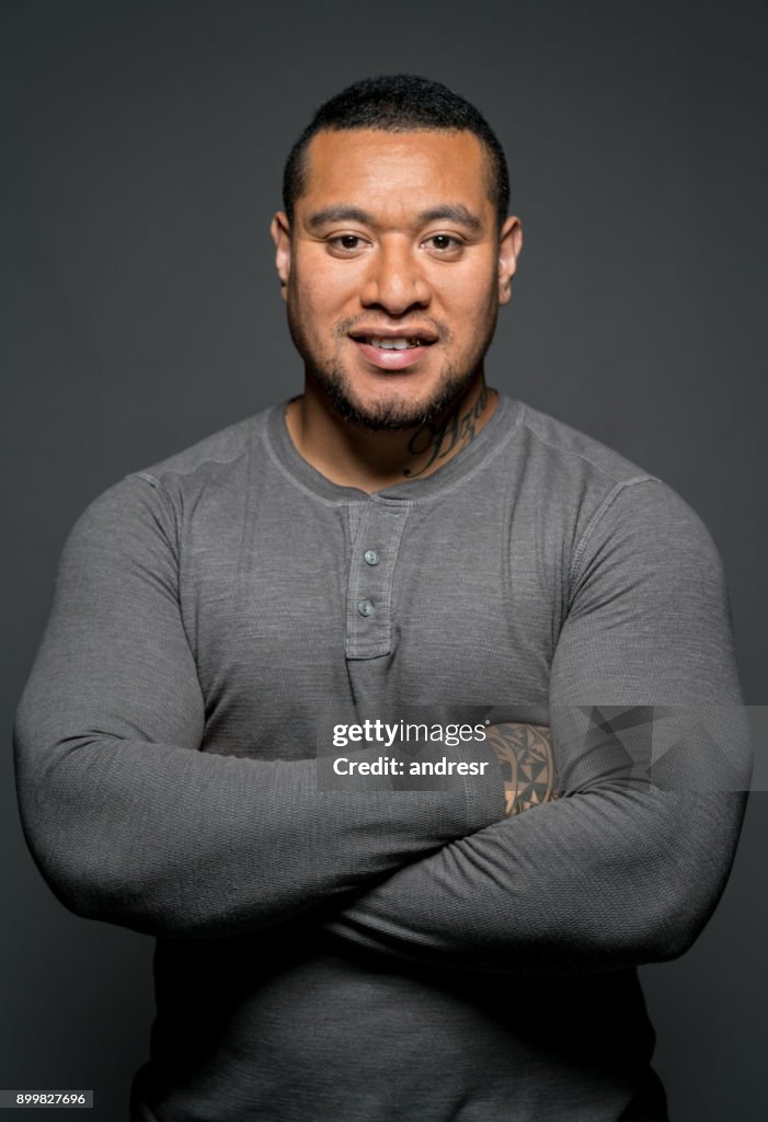 Confident Maori man in a studio