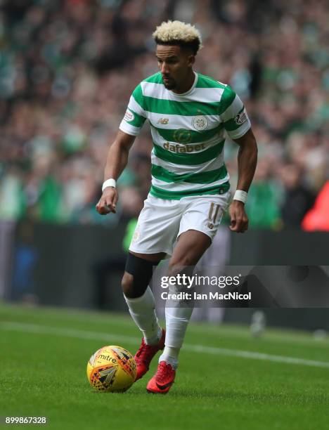 Scott Sinclair of Celtic controls the ball during the Scottish Premier League match between Celtic and Ranger at Celtic Park on December 30, 2017 in...