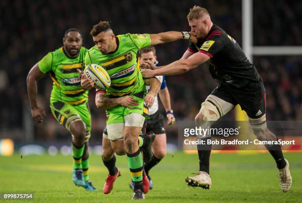 Northampton Saints' Luther Burrell in action during todays match during the Aviva Premiership Big Game 10 match between Harlequins and Northampton...