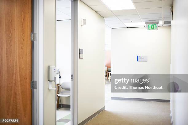 corridor of a doctor's office - hospital hallway no people stock pictures, royalty-free photos & images