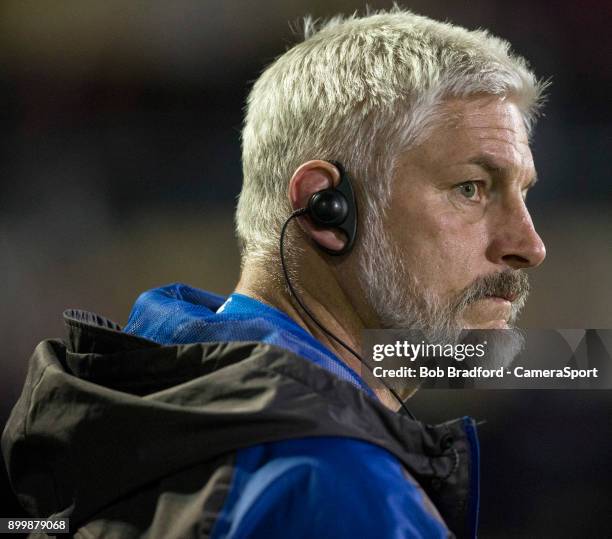 Bath Rugby's Head Coach Todd Blackadder during the Aviva Premiership match between Bath Rugby and Wasps at Recreation Ground on December 29, 2017 in...