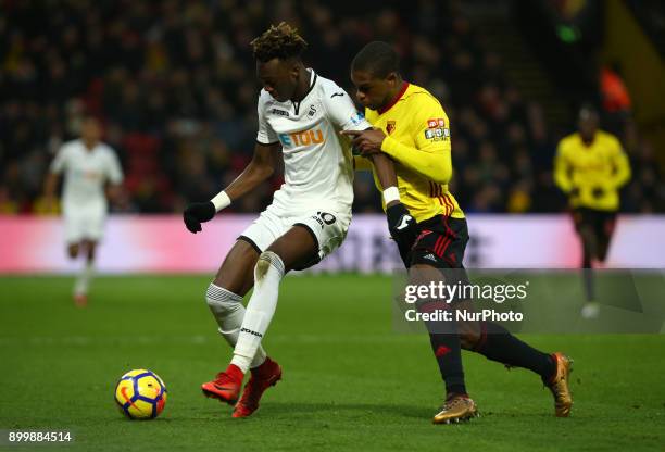 Swansea City's Tammy Abraham during Premier League match between Watford and Swansea City at Vicarage Road Stadium, Watford , England 30 Dec 2017.