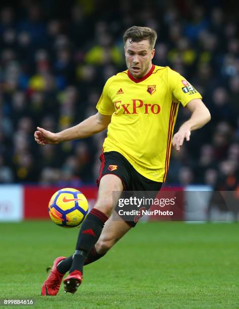 Watford's Tom Cleverley during Premier League match between Watford and Swansea City at Vicarage Road Stadium, Watford , England 30 Dec 2017.