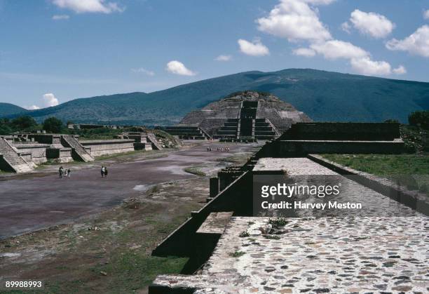 The Pyramid of the Moon at the ancient archaeological site of Teotihuacan in Mexico, circa 1980. The site dates back to around 200 BCE.