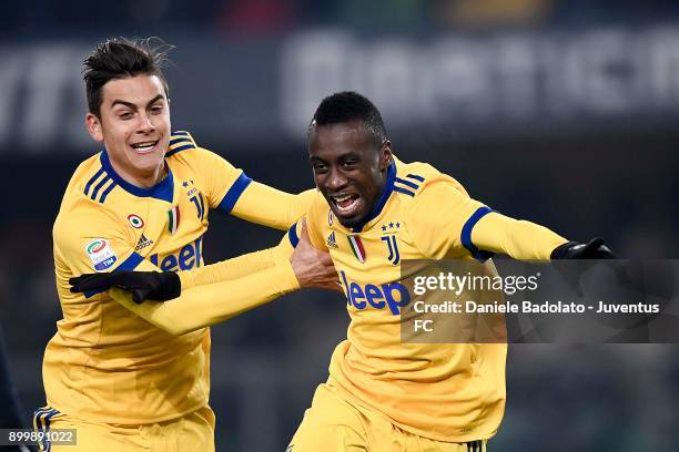 Blaise Matuidi celebrates 0-1 goal during the serie A match between Hellas Verona FC and Juventus at Stadio Marc'Antonio Bentegodi on December 30,...