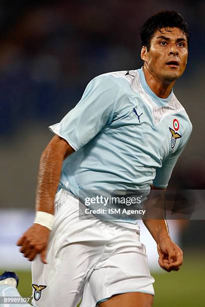 Julio Cruz of S.S. Lazio in action during the UEFA Europa League first preliminary match between S.S. Lazio and IF Elfsborg at the Olimpic Stadium on...