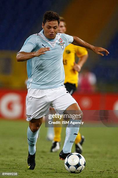 Mauro Matias Zarate of S.S. Lazio runs with the ball during the UEFA Europa League first preliminary match between S.S. Lazio and IF Elfsborg at the...