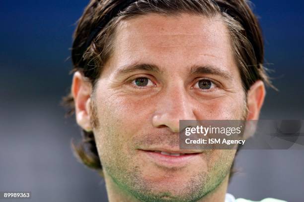 Pasquale Foggia of S.S. Lazio looks from the bench during the UEFA Europa League first preliminary match between S.S. Lazio and IF Elfsborg at the...