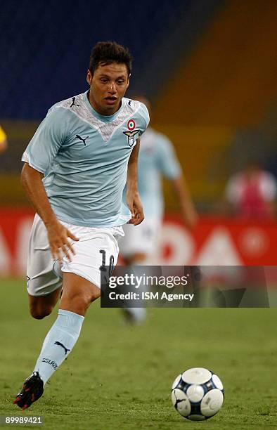 Mauro Matias Zarate of S.S. Lazio runs with the ball during the UEFA Europa League first preliminary match between S.S. Lazio and IF Elfsborg at the...