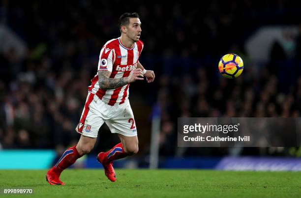 Geoff Cameron of Stoke City during the Premier League match between Chelsea and Stoke City at Stamford Bridge on December 30, 2017 in London, England.