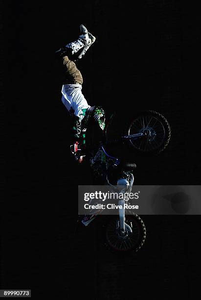 Eigo Sato of Japan in action during the Red Bull X Fighters at Battersea Power station on August 21, 2009 in London, England.
