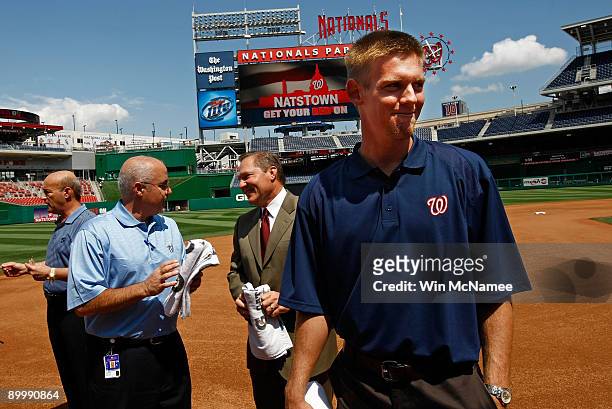 Stephen Strasburg , the overall first pick in the 2009 Major League Baseball draft, arrives for a press conference where he was introduced at...