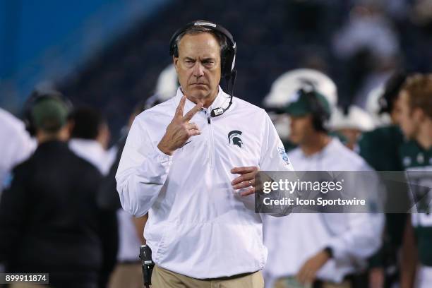 Head coach Mark Dantonio of the Michigan State Spartans in the game between the Washington State Cougars and the Michigan State Spartans on December...