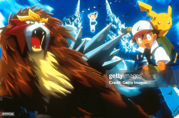 Character's Entei, Molly, Ash and Pikachu in 4Kids Entertainment's animated adventure "Pokemon3," distributed by Warner Bros. Pictures.