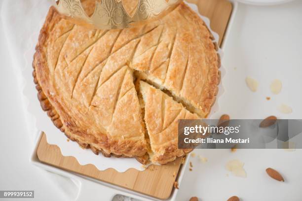 galette des rois - fava bean stock pictures, royalty-free photos & images