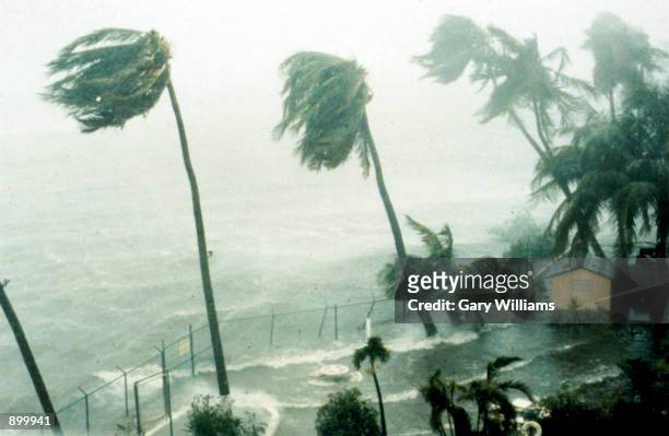 Hurricane Hugo in action as it hits St. Croix, Virgin Islands in 1989.