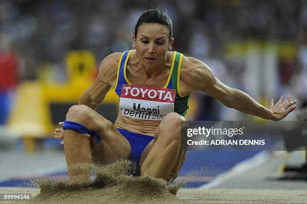 Brazil's Maurren Higa Maggi competes in the women's long jump qualifying event of the 2009 IAAF Athletics World Championships on August 21, 2009 in...