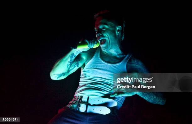 Keith Flint of The Prodigy performs during the first day of Lowlands festival at Evenemententerrein Walibi World on August 21, 2009 in Biddinghuizen,...