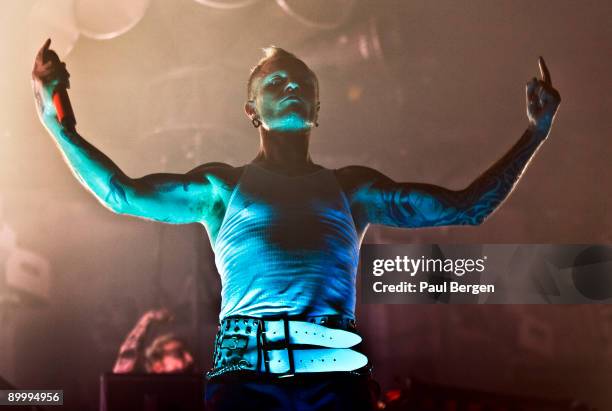 Keith Flint of The Prodigy performs during the first day of Lowlands festival at Evenemententerrein Walibi World on August 21, 2009 in Biddinghuizen,...