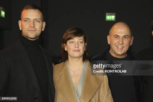 From left Alessandro Borghi, Anna Bonaiuto and Ferzan Ozpetek at the premier of "Napoli Velata", directed by Ferzan Ozpetek, main actors Giovanna...