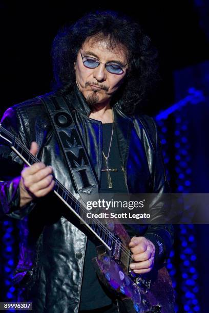 Tony Iommi of Heaven and Hell performs at the Meadow Brook Amphitheatre on August 21, 2009 in Rochester Hills, Michigan.