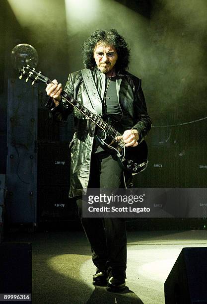 Tony Iommi of Heaven and Hell performs at the Meadow Brook Amphitheatre on August 21, 2009 in Rochester Hills, Michigan.