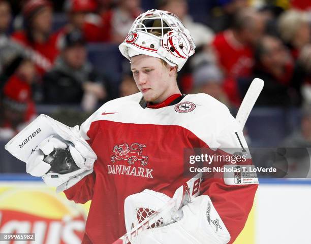 Emil Gransoe of Denmark during the third period of play in the IIHF World Junior Championships at the KeyBank Center on December 30, 2017 in Buffalo,...