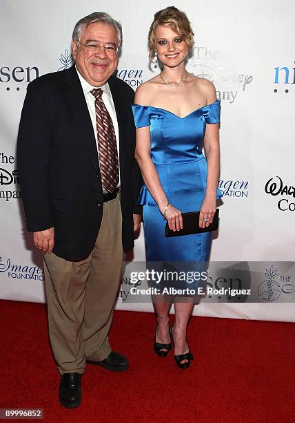 Producer Moctesuma Esparza and actress Ana Layevska arrive at the 24th Annual IMAGEN Awards held at the Beverly Hilton Hotel on August 21, 2009 in...