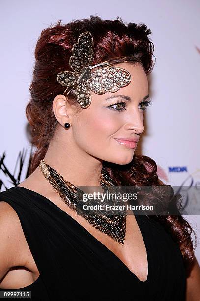 Wrestler Maria Kanellis arrives at the WWE's SummerSlam Kickoff Party at H-Wood Club on August 21, 2009 in Hollywood, California.