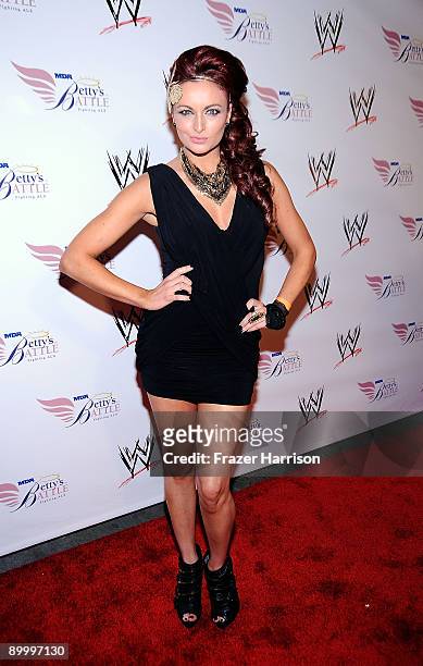 Wrestler Maria Kanellis arrives at the WWE's SummerSlam Kickoff Party at H-Wood Club on August 21, 2009 in Hollywood, California.