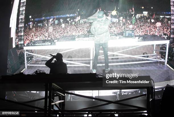 Dillon Francis performs during the 2017 SnowGlobe Music Festival on December 30, 2017 in Lake Tahoe, Nevada.