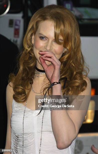 Actress Nicole Kidman attends the premiere of "Moulin Rouge" April 17, 2001 at the Paris Theatre in New York City.