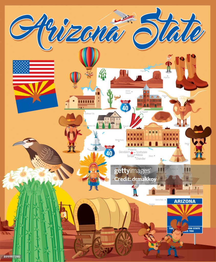 Cartoon map of Arizona State