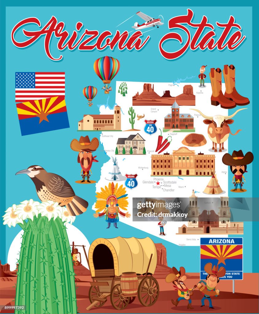 Cartoon map of Arizona State