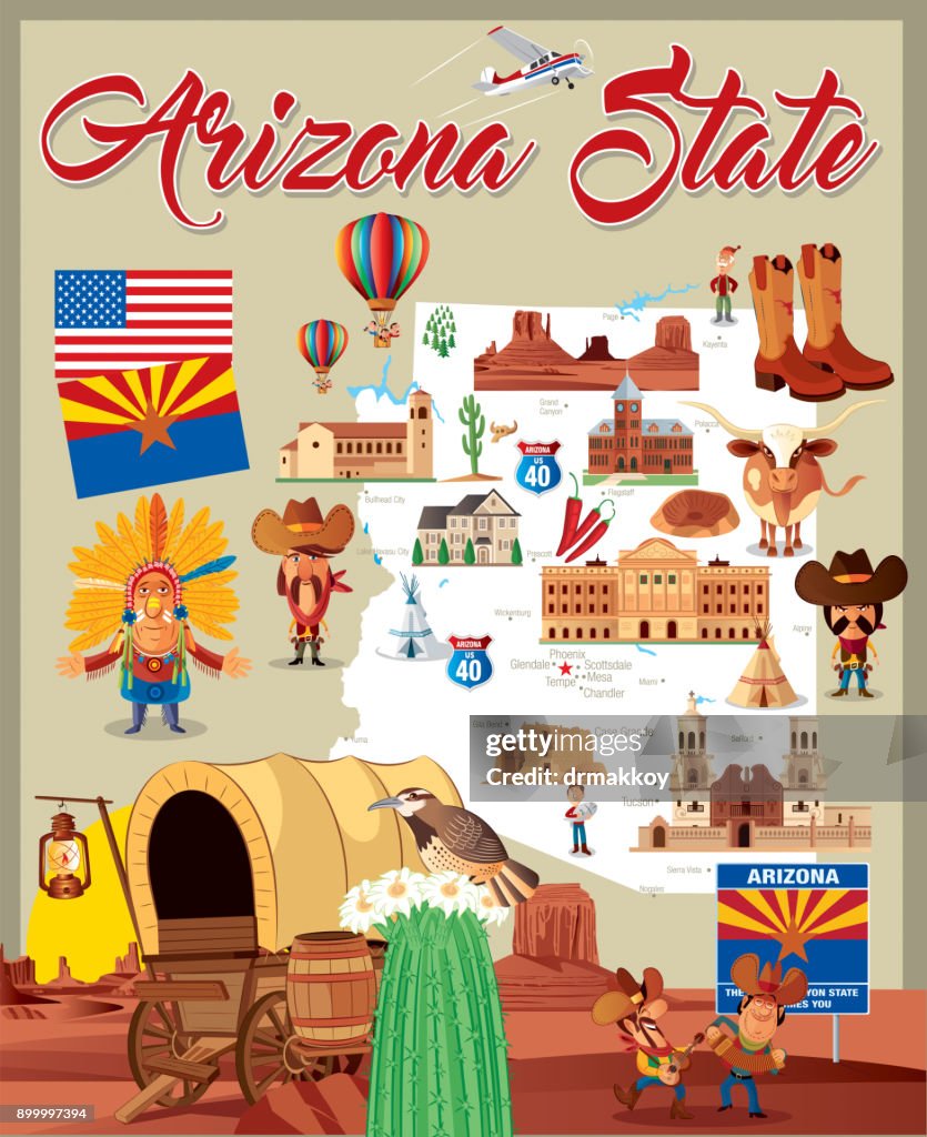 Cartoon map of Arizona State